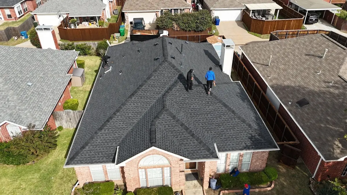 Slate & Tile Roof Repair work in progress on a Spring Valley property